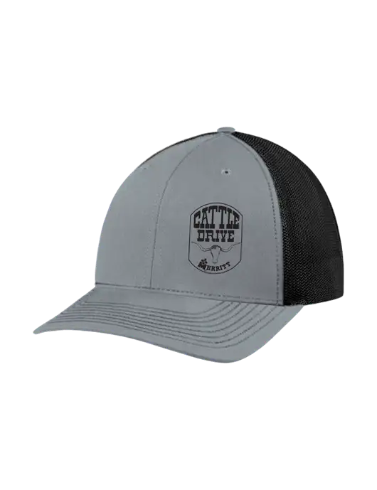 Richardson Adjustable Snapback Original 112 Trucker Cap Heather Grey w/Black Mesh w/Cattle Drive Logo