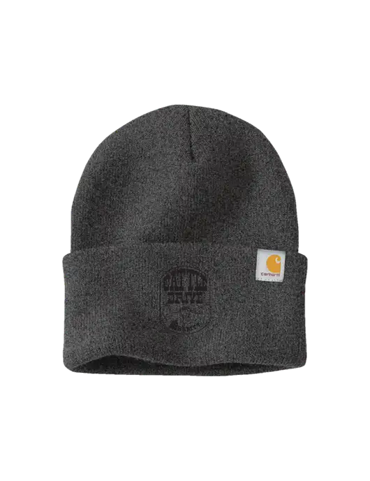 Carhartt Dark Grey Watch Cap 2.0 w/Cattle Drive Logo