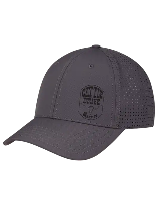 Charcoal Performance Stretchable Cap Hook & Loop w/Cattle Drive Logo