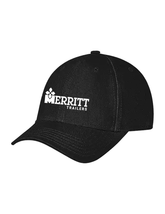 Black Structured Soft Snap Closure Hook & Loop Cap w/Merritt Trailers Logo