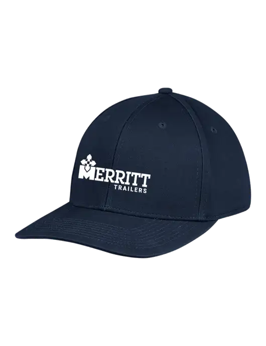 Premium Modern Structured Twill Navy Snapback Cap w/Merritt Trailers Logo