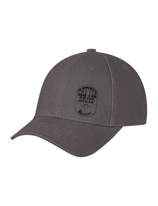 Medium Dark Grey Structured Soft Snap Closure Hook & Loop Cap w/Cattle Drive Logo
