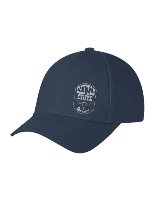 Navy Structured Cap Hook & Loop w/Cattle Drive Logo