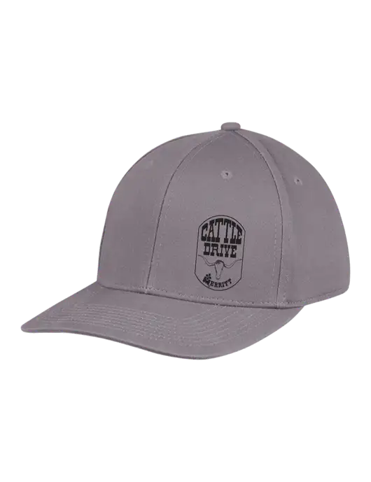 Premium Modern Structured Twill Charcoal Snapback Cap w/Cattle Drive Logo