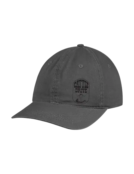 Garment Washed Unstructured Twill Charcoal Cap w/Cattle Drive Logo