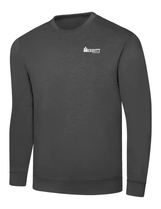 Charcoal 7.8 oz Ring Spun Crew Sweatshirt w/Merritt Trailers Logo