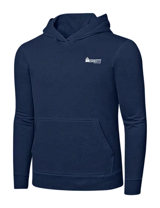Navy 7.8 oz Ring Spun Hooded Sweatshirt w/Merritt Trailers Logo