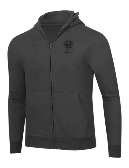 Charcoal 8.5 oz Ring Spun Zip Hooded Sweatshirt w/Cattle Drive Logo
