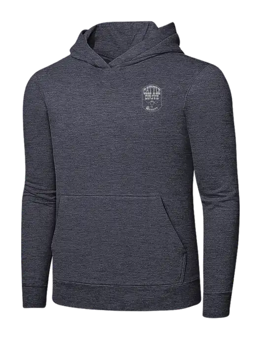 Heather Navy 7.8 oz Ring Spun Hooded Sweatshirt w/Cattle Drive Logo