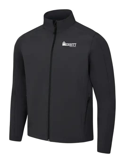 Black Charcoal Heather Core Soft Shell Jacket w/Merritt Trailers Logo