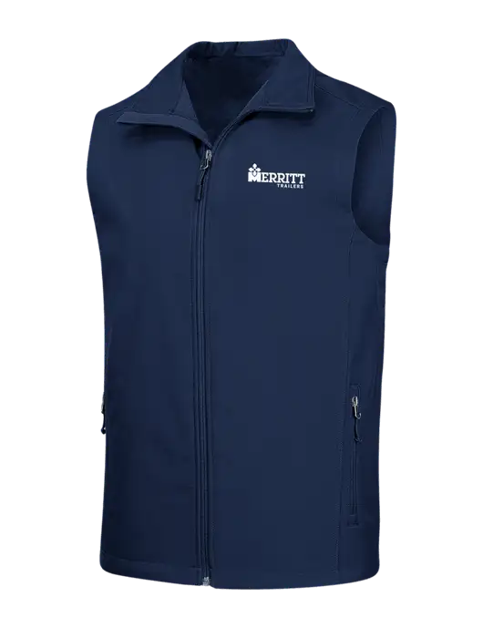 Navy Core Soft Shell Vest w/Merritt Trailers Logo