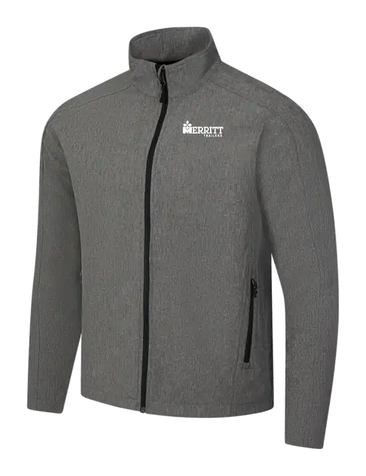 Medium Grey Heather Core Soft Shell Jacket w/Merritt Trailers Logo