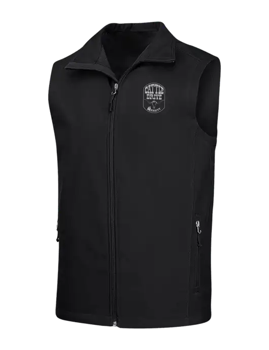 Black Core Soft Shell Vest w/Cattle Drive Logo