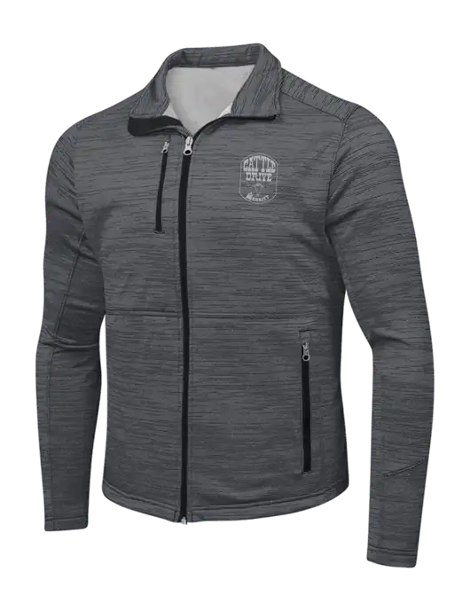 Dark Grey Digi Stripe Fleece Jacket w/Cattle Drive Logo