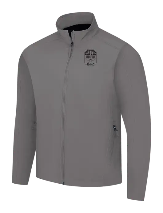 Medium Grey Core Soft Shell Jacket w/Cattle Drive Logo