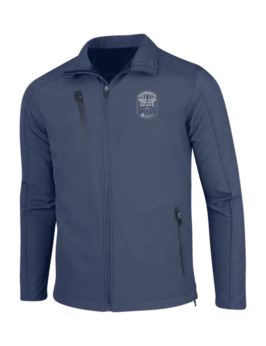Navy Welded Softshell Jacket w/Cattle Drive Logo