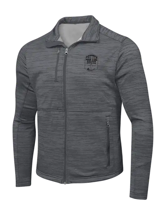 Medium Grey Digi Stripe Fleece Jacket w/Cattle Drive Logo