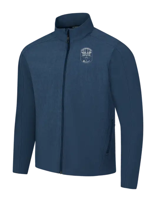 Navy Heather Core Soft Shell Jacket w/Cattle Drive Logo