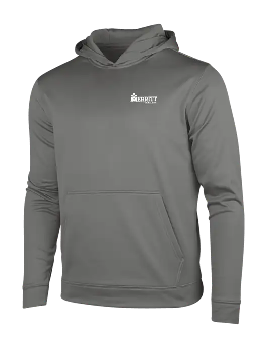 Dark Smoke Grey Sport-Wick Fleece Hooded Pullover w/Merritt Trailers Logo