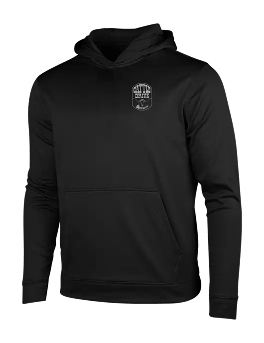 Black Fleece Sport-Wick Hooded Pullover w/Cattle Drive Logo