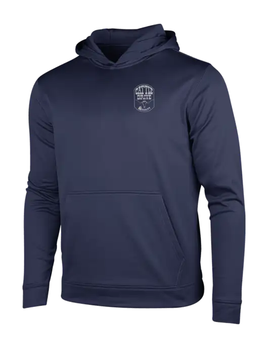 Navy Sport-Wick Fleece Hooded Pullover w/Cattle Drive Logo