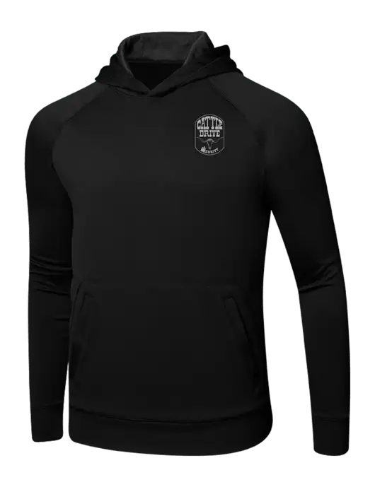 Tech Black Fleece Hooded Sweatshirt w/Cattle Drive Logo