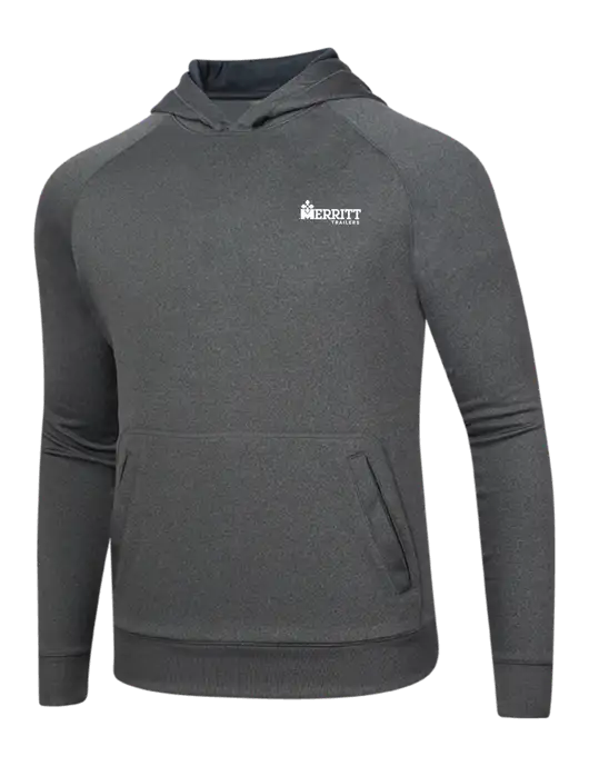 Tech Graphite Heather Fleece Hooded Sweatshirt w/Merritt Trailers Logo