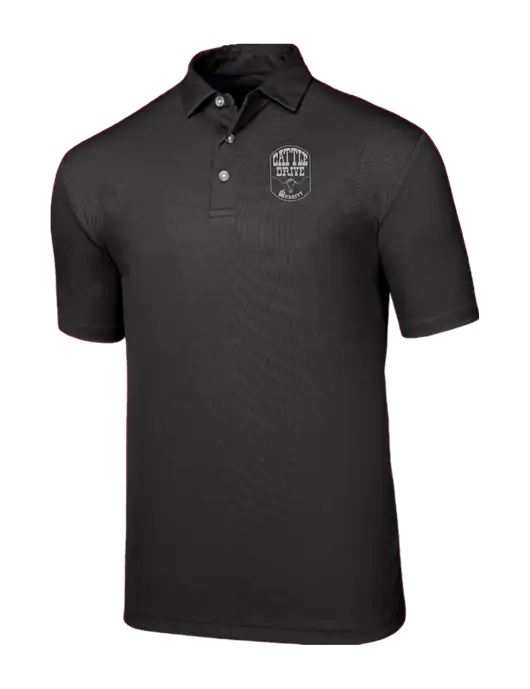 Callaway Birdseye Black Polo w/Cattle Drive Logo