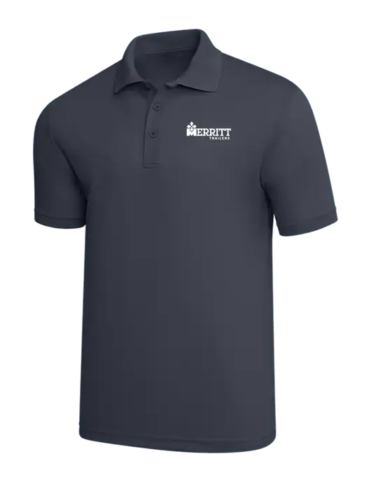 Dark Grey PosiCharge RacerMesh Polo w/Merritt Trailers Logo