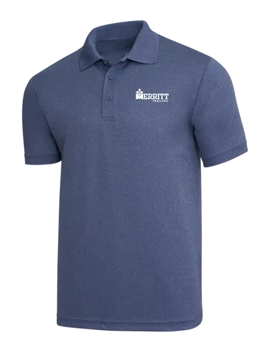 Light Navy Heather PosiCharge RacerMesh Polo w/Merritt Trailers Logo