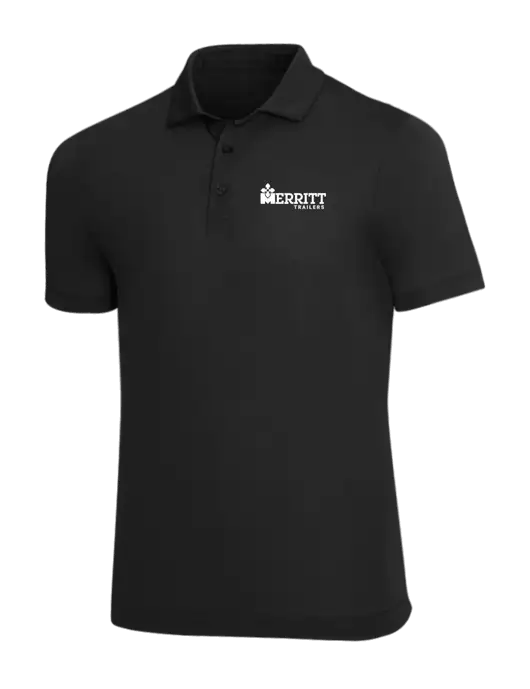 Mercer+Mettle Black Stretch Jersey Polo w/Merritt Trailers Logo