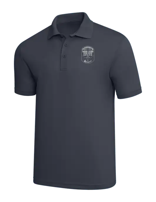 Dark Grey PosiCharge RacerMesh Polo w/Cattle Drive Logo