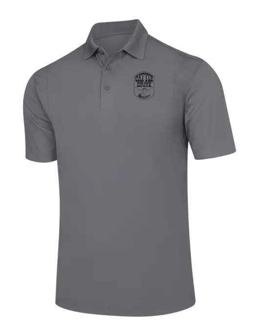 Medium Grey Micropique Sport-Wick Polo w/Cattle Drive Logo