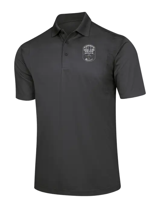 Dark Grey Micropique Sport-Wick Polo w/Cattle Drive Logo