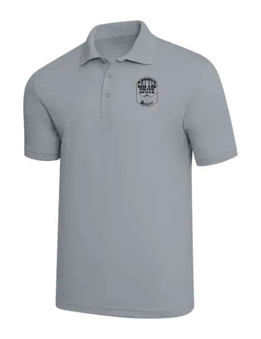 Light Grey PosiCharge RacerMesh Polo w/Cattle Drive Logo