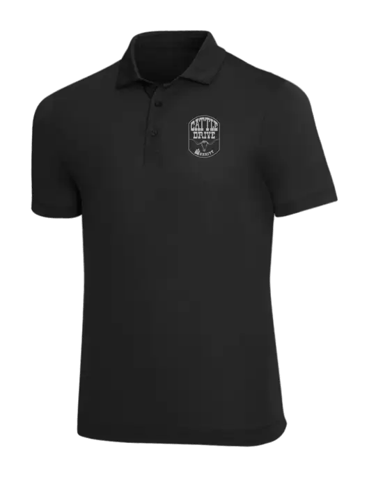 Mercer+Mettle Black Stretch Jersey Polo w/Cattle Drive Logo