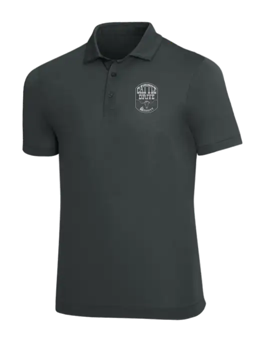 Mercer+Mettle Dark Grey Stretch Jersey Polo w/Cattle Drive Logo