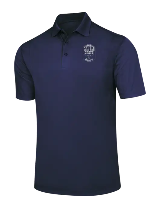 Navy Micropique Sport-Wick Polo w/Cattle Drive Logo