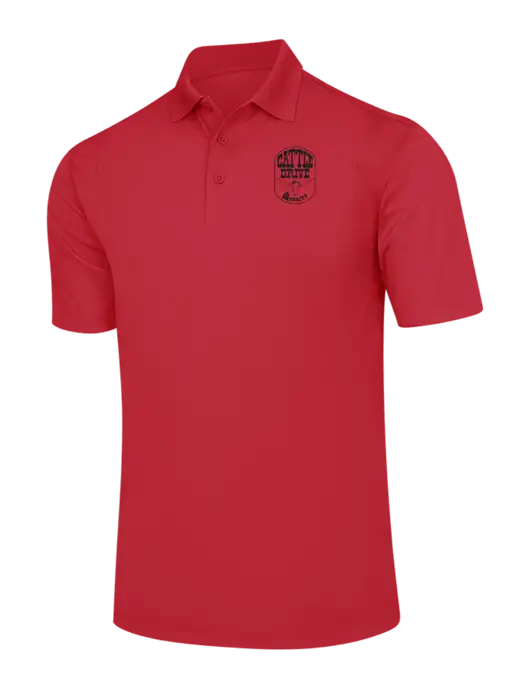 Red Micropique Sport-Wick Polo w/Cattle Drive Logo