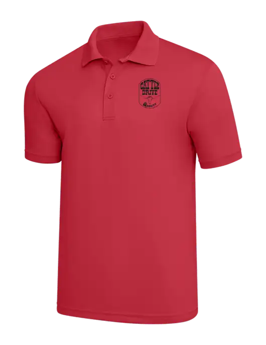Red PosiCharge RacerMesh Polo w/Cattle Drive Logo
