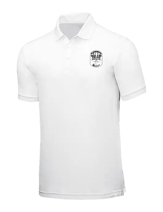White Core Classic Pique w/Cattle Drive Logo