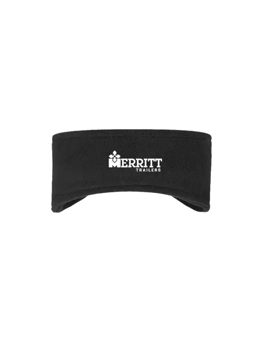 Black Stretch Fleece Headband w/Merritt Trailers Logo