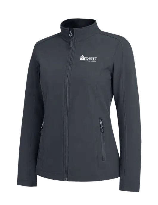 Charcoal Grey Womens Core Soft Shell Jacket w/Merritt Trailers Logo
