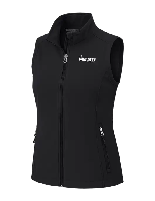 Black Womens Core Soft Shell Vest w/Merritt Trailers Logo