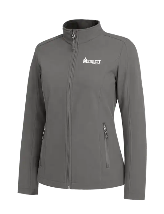 Medium Grey Womens Core Soft Shell Jacket w/Merritt Trailers Logo
