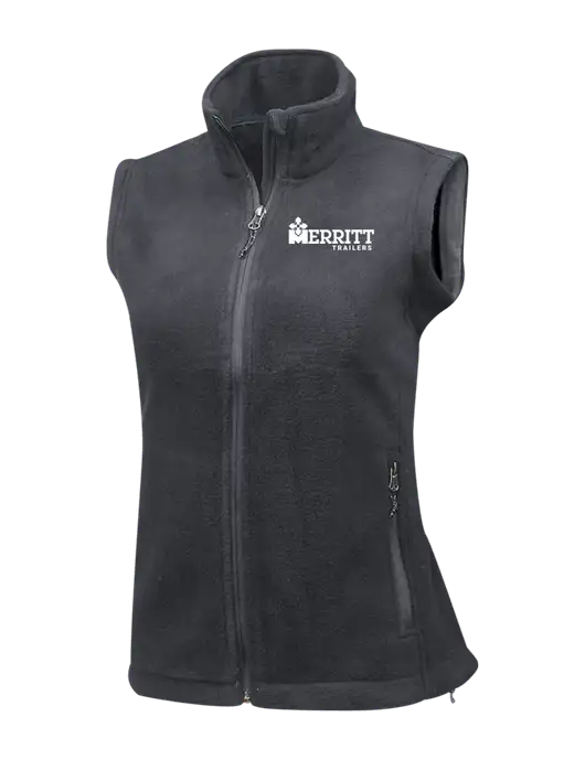 Medium Grey Womens Fleece Vest w/Merritt Trailers Logo