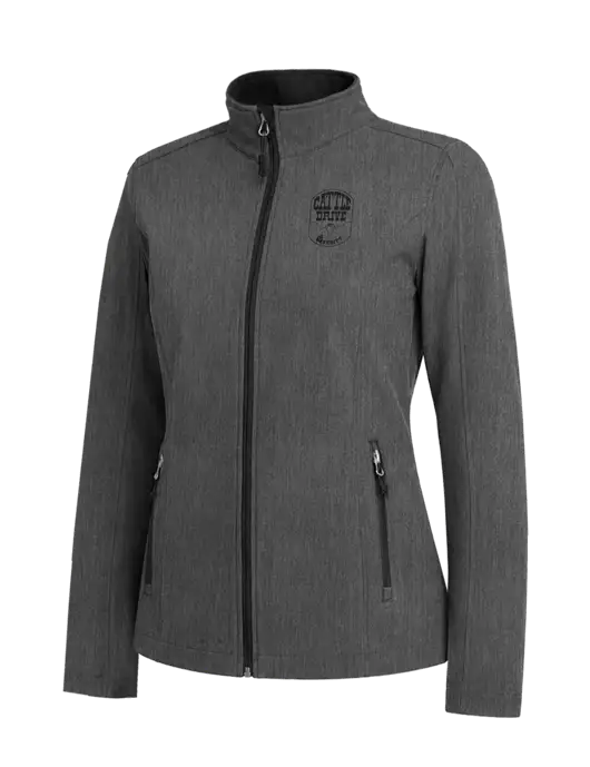 Medium Grey Heather Womens Core Soft Shell Jacket w/Cattle Drive Logo