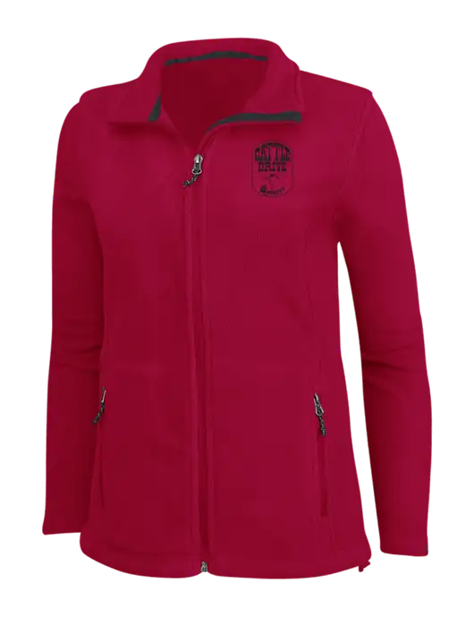 Womens Red Fleece Jacket w/Cattle Drive Logo