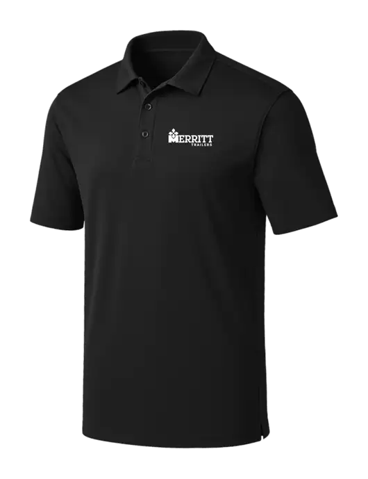 Black Silk Touch Performance Polo w/Merritt Trailers Logo