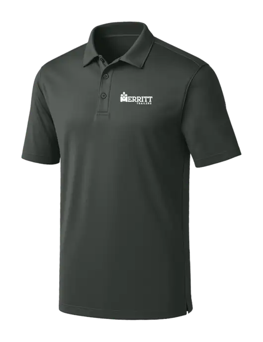 Dark Grey Silk Touch Performance Polo w/Merritt Trailers Logo